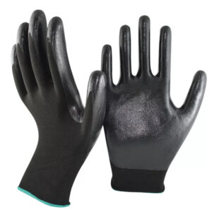 Перчатки нейлон, нитриловое покрытие, черные/черные 041