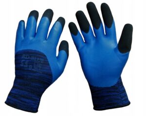 Перчатки нейлон, вспененное покрытие, синие