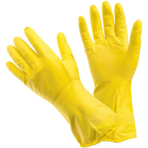 Перчатки хозяйственные латексные, жёлтые р-р L, 060
