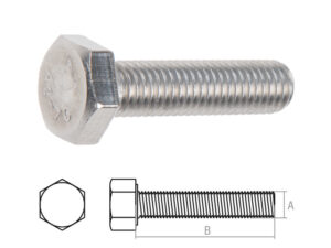 Болт М16х65 шестигр., нерж.сталь (А2), DIN 933 (25 шт в карт. уп.) (0933216-65) (STARFIX)