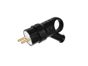 Вилка угловая с ушком (с/з, 16А, 250В) черная, Bylectrica (В16-385) (BYLECTRICA)