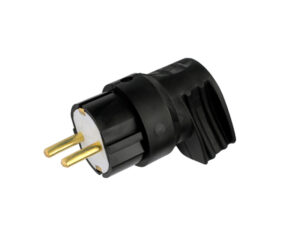 Вилка угловая (с/з, 16А, 250В) черная, Bylectrica (В16-416) (BYLECTRICA)