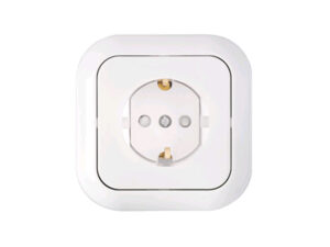 Розетка 1-ая (скрытая, с/з, со шторками) белая, Гармония, Bylectrica (РС16-253) (BYLECTRICA)