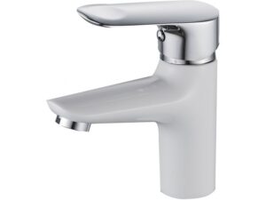 Смеситель для умывальника D35-A, серия 280 белый, ECONOCE (Короткий монолитный излив) (EC0280WT)