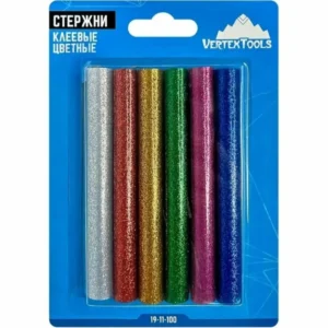 Стержни цветные клеевые 11 х 100 мм, Vertextools