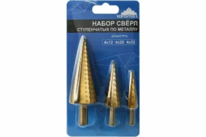 Набор сверло ступенчатое 4-12 мм, 4-20 мм, 4-32 мм, Vertextools